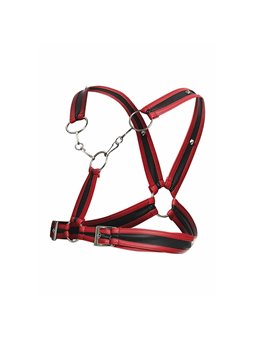 Mob Dungeon - Red Harness with Silver Chains One Size