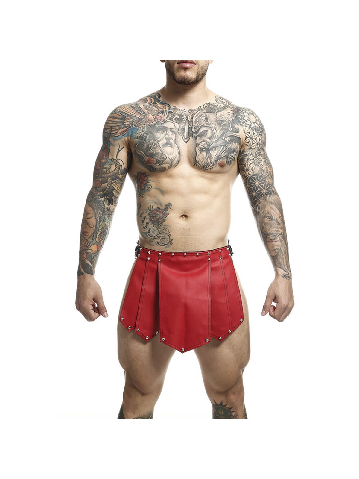 Mob Dngeon - Gonna da Guerriero Romano in Pelle Rossa Taglia Unica