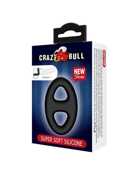 Crazy Bull - Anello Fallico Doppio in Silicone Super Morbido - Modello 1