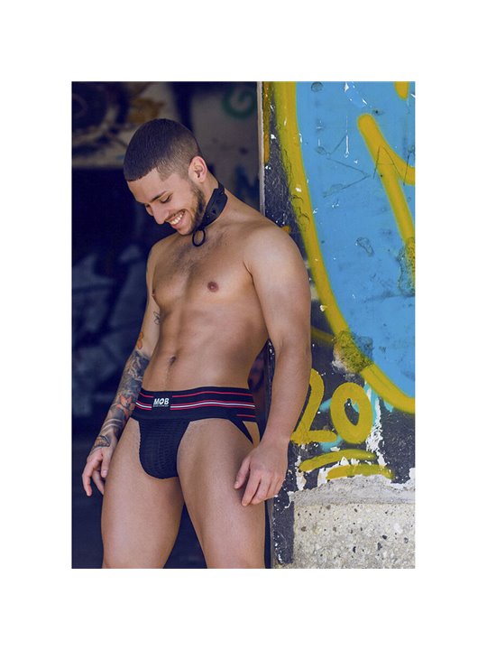 Mob - Classic Black Thong for Men Size M