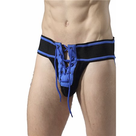 Mob Fetish Jockstrap Football - Blue Lace-Up Jockstrap Size M