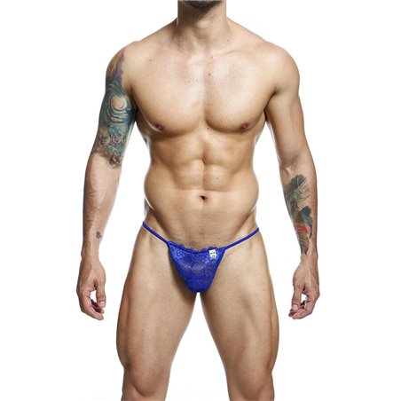 Mob - Blue Lace Thong for Men Size S/M