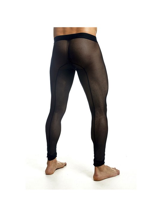 Mob - Sheer Black Tights for Men Size XL