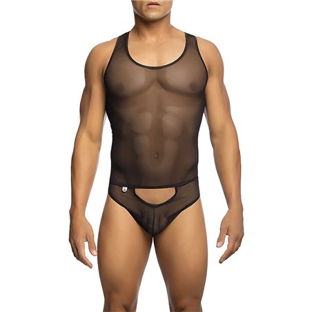Mob Sex Mesh - Body da Uomo Nero Trasparente Taglia L/XL