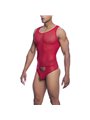 Mob Sex Mesh - Sheer Red Bodysuit for Men Size L/XL