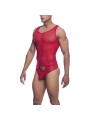 Mob Sex Mesh - Body da Uomo Rosso Trasparente Taglia S/M