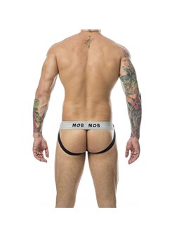 Mob Stripe Classic Jock - Black/White Striped Jockstrap Size XXL
