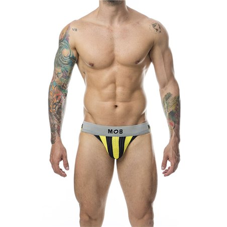 Mob Stripe Classic Jock - Yellow Jockstrap for Men Size XL