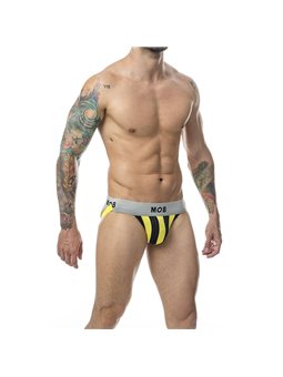 Mob Stripe Classic Jock - Yellow Jockstrap for Men Size XL