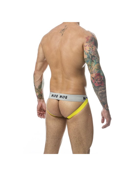 Mob Stripe Classic Jock - Yellow Jockstrap for Men Size XL