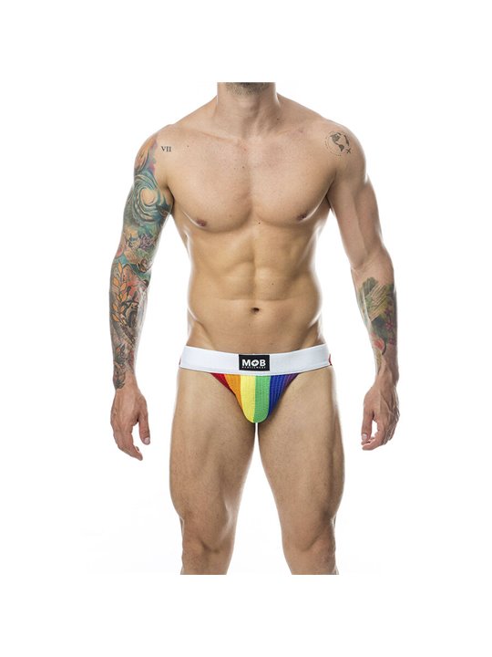 Mob Stripe Classic Jock - Sospensorio per Uomo Rainbow Taglia S