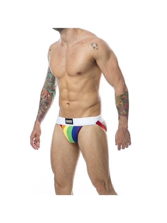 Mob Stripe Classic Jock - Sospensorio per Uomo Rainbow Taglia XL