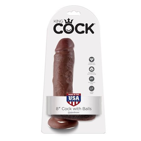 King Cock - Dildo Strap-On Realistico con Testicoli 20,3 Cm Marrone