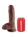 King Cock - Realistic Strap-On Dildo with Testicles 20.3 Cm Brown