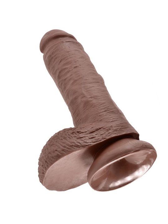 King Cock - Realistic Strap-On Dildo with Testicles 20.3 Cm Brown