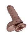 King Cock - Dildo Strap-On Realistico con Testicoli 20,3 Cm Marrone