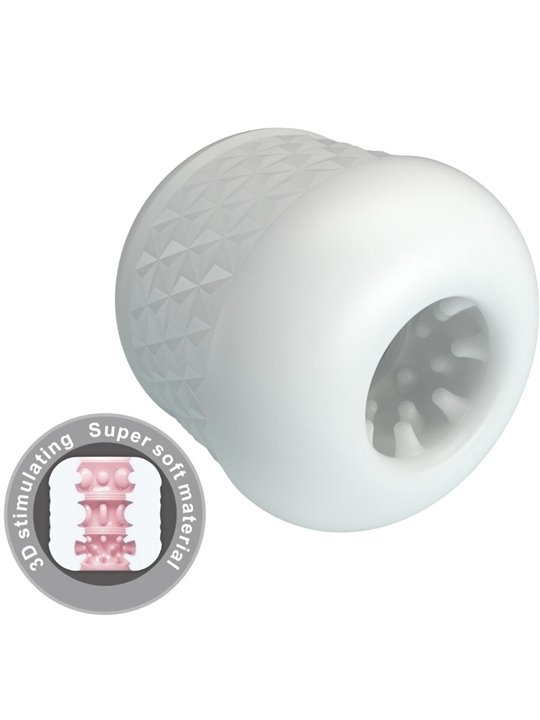 Pretty Love Crystle - Masturbatore Maschile in Silicone Bianco