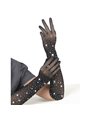 Subblime 957469 - Guanti Trasparenti Neri Glitterati Taglia S/M