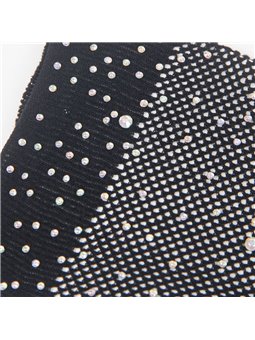 Subblime 957469 - Guanti Trasparenti Neri Glitterati Taglia S/M
