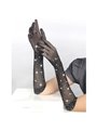 Subblime 957469 - Guanti Trasparenti Neri Glitterati Taglia S/M