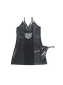 Subblime 957537 - Black Faux Leather Dress with Floral Lace L/XL