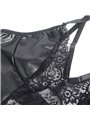 Subblime 957537 - Black Faux Leather Dress with Floral Lace L/XL