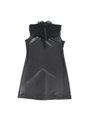 Subblime 957551 - Abito Nero in Ecopelle con Collo in Pizzo L/XL
