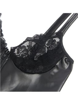 Subblime 957575 - Abito Nero in Ecopelle con Zip Frontale L/XL