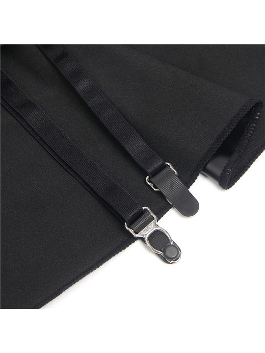 Subblime 957704 - Abito Nero in Ecopelle e Pizzo con Zip Frontale S/M