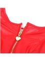 Subblime 957698 - Abito Rosso in Ecopelle e Pizzo con Zip a Cuore L/XL