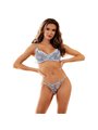 Subblime 957629 - Celestial Blue Bra and Panties with Floral Embroidery S/M