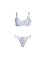 Subblime 957629 - Reggiseno e Slip Celesti con Ricami Floreali S/M