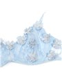 Subblime 957629 - Reggiseno e Slip Celesti con Ricami Floreali S/M