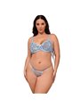 Subblime 957636 - Reggiseno e Slip Celesti con Ricami Floreali L/XL