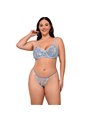 Subblime 957636 - Reggiseno e Slip Celesti con Ricami Floreali L/XL