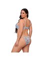 Subblime 957636 - Reggiseno e Slip Celesti con Ricami Floreali L/XL