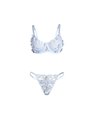 Subblime 957636 - Celestial Blue Bra and Panties with Floral Embroidery L/XL