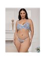 Subblime 957636 - Celestial Blue Bra and Panties with Floral Embroidery L/XL