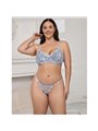 Subblime 957636 - Celestial Blue Bra and Panties with Floral Embroidery L/XL