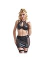 Subblime 957582 - Set Reggiseno Perizoma e Gonna in Ecopelle Nero S/M