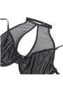 Subblime 957582 - Set Reggiseno Perizoma e Gonna in Ecopelle Nero S/M
