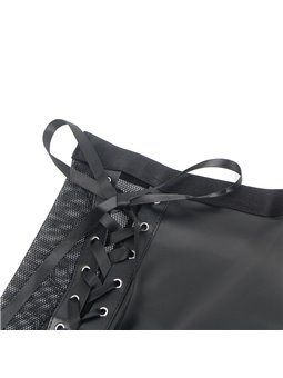 Subblime 957599 - Set Reggiseno Perizoma e Gonna in Ecopelle Nero L/XL