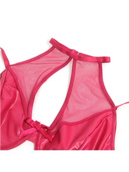Subblime 957612 - Set Reggiseno Perizoma e Gonna in Ecopelle Rosso L/XL