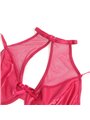 Subblime 957612 - Set Reggiseno Perizoma e Gonna in Ecopelle Rosso L/XL