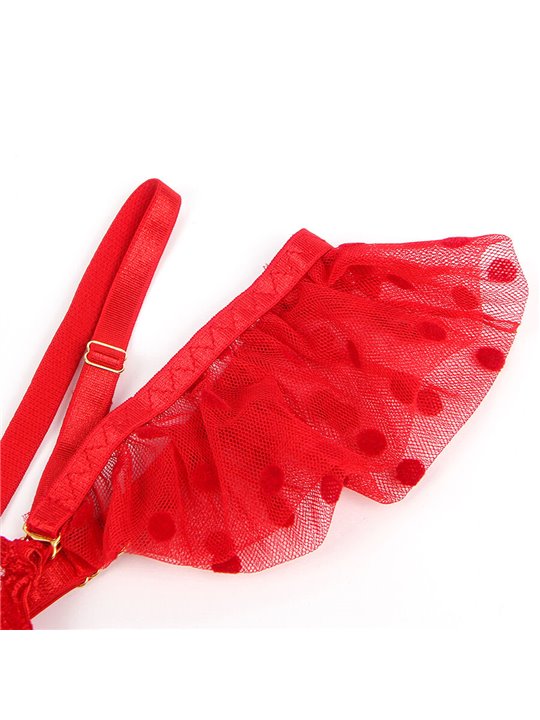 Subblime 957513 - Completo Intimo Sexy in Pizzo Rosso Taglia L/XL