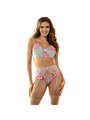 Subblime 957650 - Celestial Blue Lingerie Set with Pink Floral Embroidery L/XL