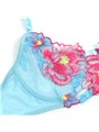 Subblime 957650 - Celestial Blue Lingerie Set with Pink Floral Embroidery L/XL