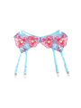 Subblime 957650 - Celestial Blue Lingerie Set with Pink Floral Embroidery L/XL