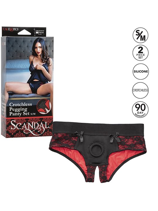 Calexotics Scandal - Slip Rossi con Cavallo Aperto e Dildo Taglia S/M