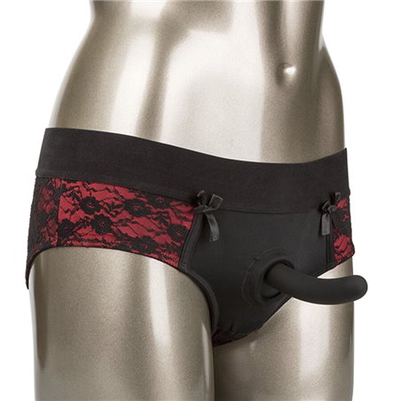 Calexotics Scandal - Red Open Crotch Panties with Dildo Size L/XL